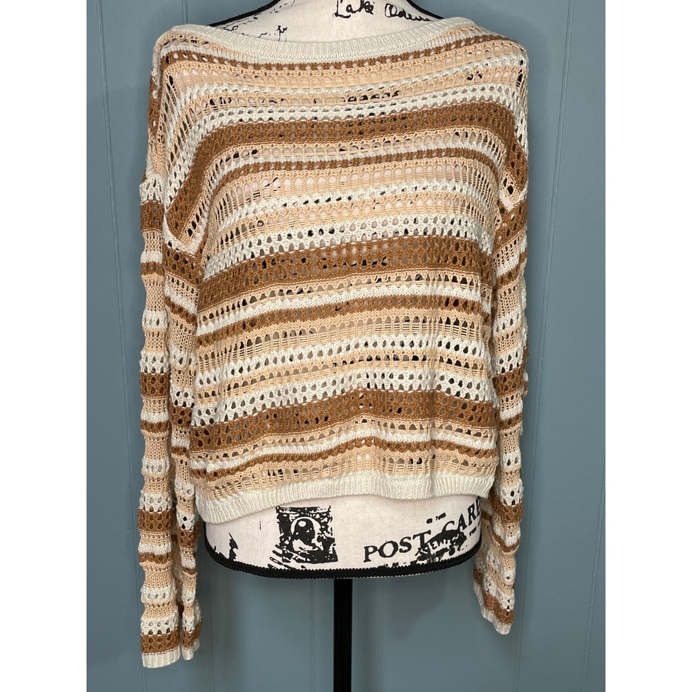 Torrid Open Stitch Pullover Sweater Womens 0 L 12 Multi Stripe New Wide Sleeve